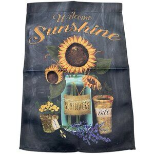 Sunflower Garden Flag Flower in Mason Jar Fall Decor Welcome Sunshine Farmhouse